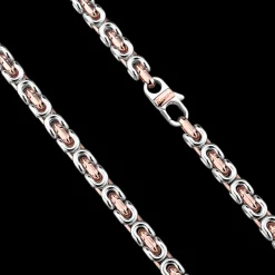 Collana da uomo Zancan a catena in argento e oro rosa.