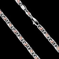 Collana da uomo Zancan a catena in argento e oro rosa.