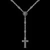 Collana rosario Zancan in argento con pietre nere.
