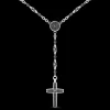 Collana rosario Zancan in argento con pietre nere.