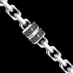 Collana rosario Zancan in argento con pietre nere.