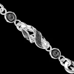 Collana rosario Zancan in argento con pietre nere.