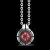 Collana Zancan con bussola rossa in argento.