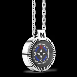 Collana Zancan con bussola in argento.