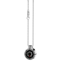 Collana Zancan con bussola nera in argento.