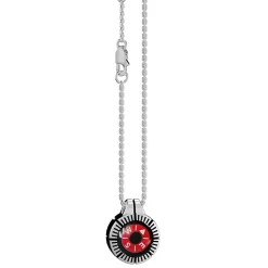 Collana Zancan con bussola rossa in argento.