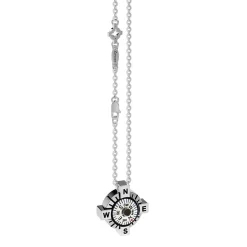Collana Zancan con bussola bianca in argento.