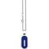 Collana Zancan in acciaio con piastrina e zaffiro bianco.