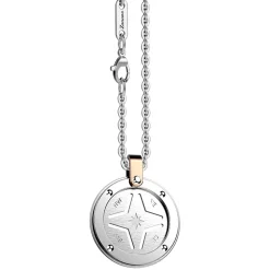 Collana Zancan in acciaio con rosa dei venti .