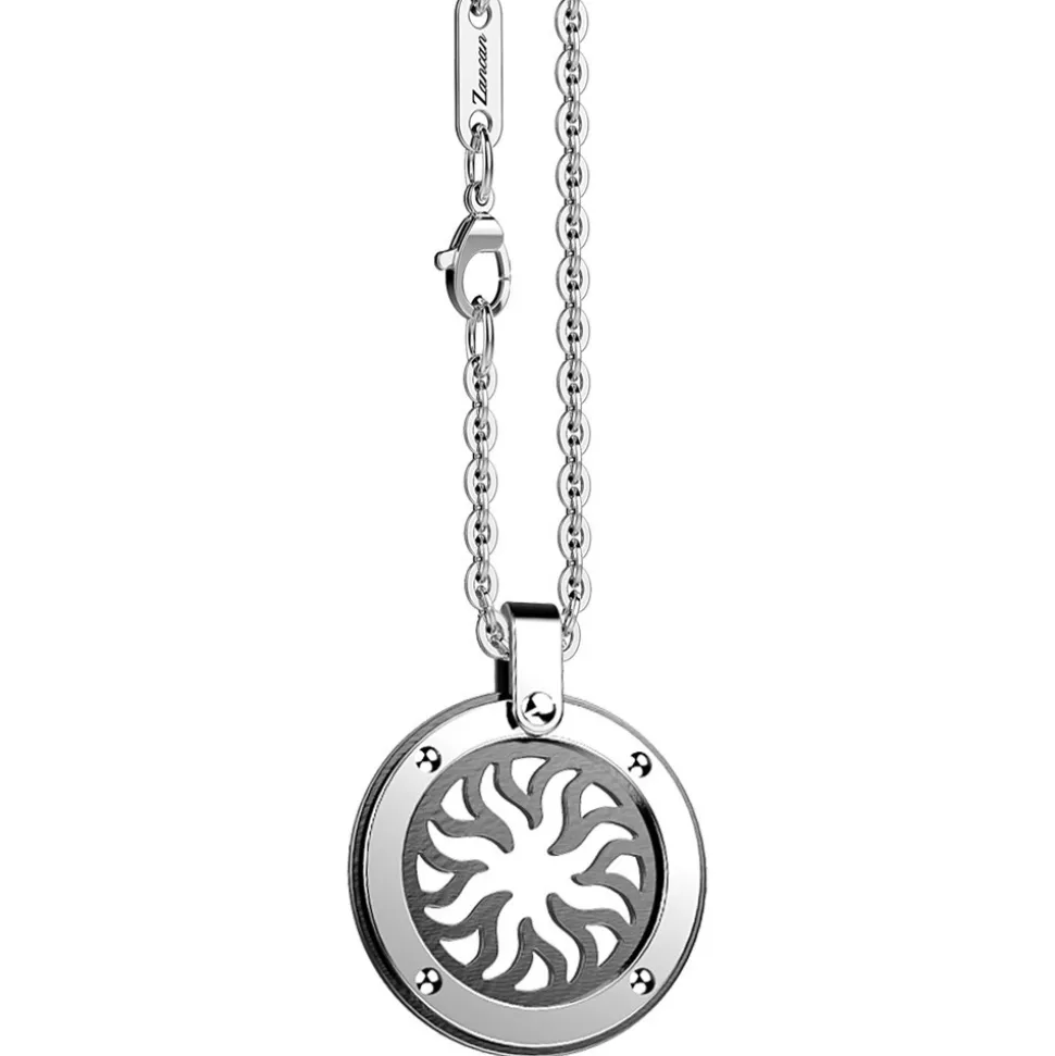 Collana Zancan in acciaio con sole .
