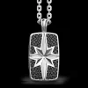 Collana Zancan in argento a targa con pietre nere.