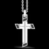 Collana Zancan in argento con pendente a croce e pietre nere.