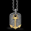 Collana Zancan in argento brunito con ancora.