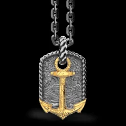 Collana Zancan in argento brunito con ancora.