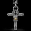 Collana Zancan in argento brunito con pendente a croce e nodo nautico.