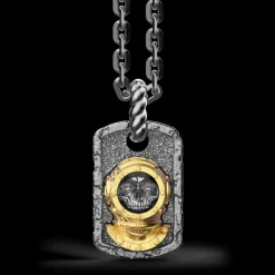Collana Zancan in argento brunito con sommozzatore.