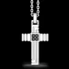 Collana Zancan in argento con pendente a croce e pietre nere.
