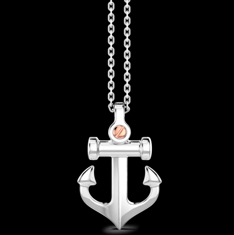 Collana Zancan in argento con pendente ad ancora.