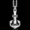 Collana Zancan in argento con pendente ad ancora e pietre nere.