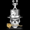 Collana Zancan in argento con pendente a teschio prestigiatore.