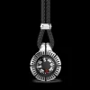 Collana Zancan in argento con bussola nera.