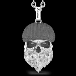 Collana Zancan in argento con pendente a teschio con coppola.