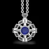 Collana Zancan in argento con pendente a rosa dei venti e pietra blu.