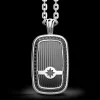 Collana Zancan in argento a targa con pietre nere.