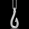 Collana Zancan in argento con pendente ad amo con pietre.