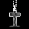 Collana Zancan in argento con pendente croce e pietre nere.