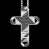 Collana Zancan in argento con pendente a croce e pietre.