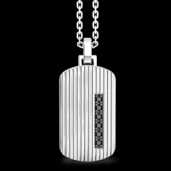 Collana Zancan in argento con pendete a targa.