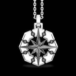 Collana Zancan in argento con pendete a rosa dei venti.