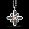 Collana Zancan in argento, pendente a rosa dei venti, pietre e vite in oro rosa