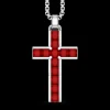 Collana Zancan in argento con pendente a croce e pietre naturali.