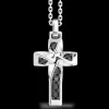 Collana Zancan in argento con pendente a croce e spinelli neri.