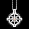Collana Zancan in argento, pendente a rosa dei venti e vite in oro rosa
