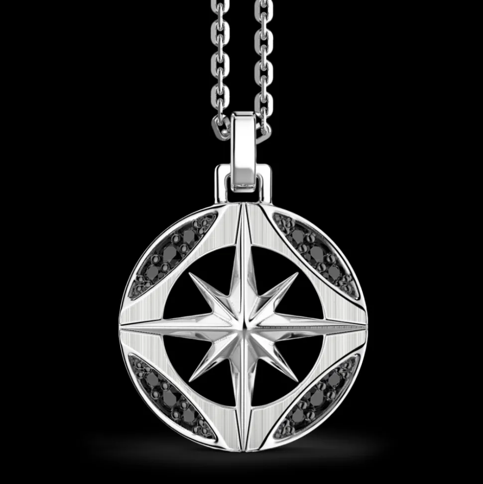 Collana Zancan in argento con pietre nere.