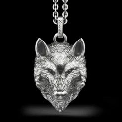 Collana Zancan in argento con lupo.