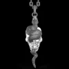 Collana Zancan in argento con pendente a teschio e serpente.