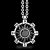 Collana Zancan in argento con pendente a sole e pietra nera.