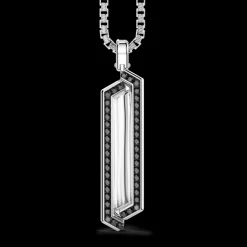Collana Zancan in argento con pendente a targa e pietre.