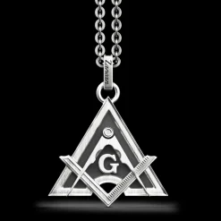 Collana Zancan in argento con pendente massonico.