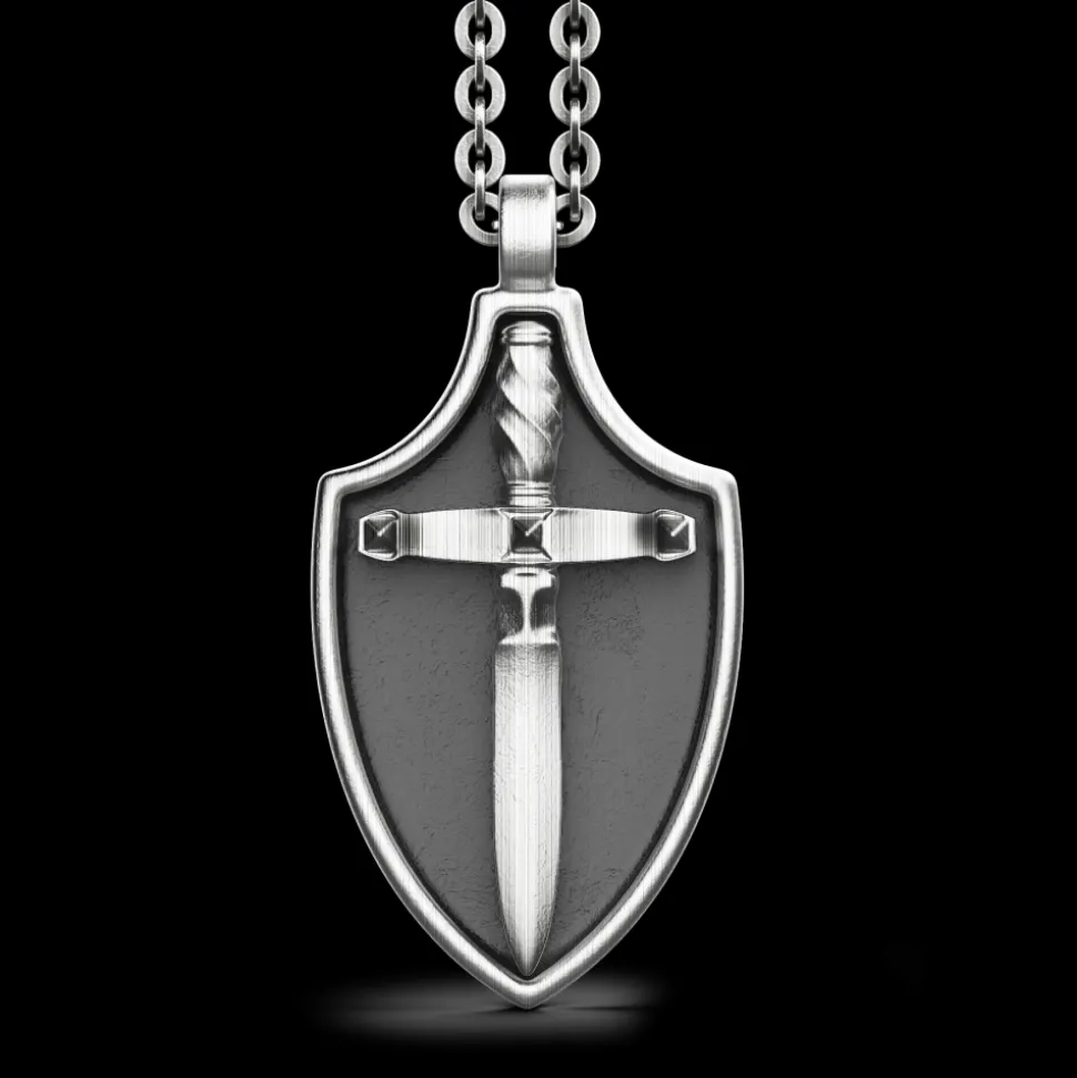 Collana Zancan in argento con pendente a scudo.