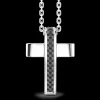 Collana Zancan in argento con pendente a croce e pietre nere.
