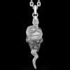 Collana Zancan in argento con pendente a teschio e serpente.