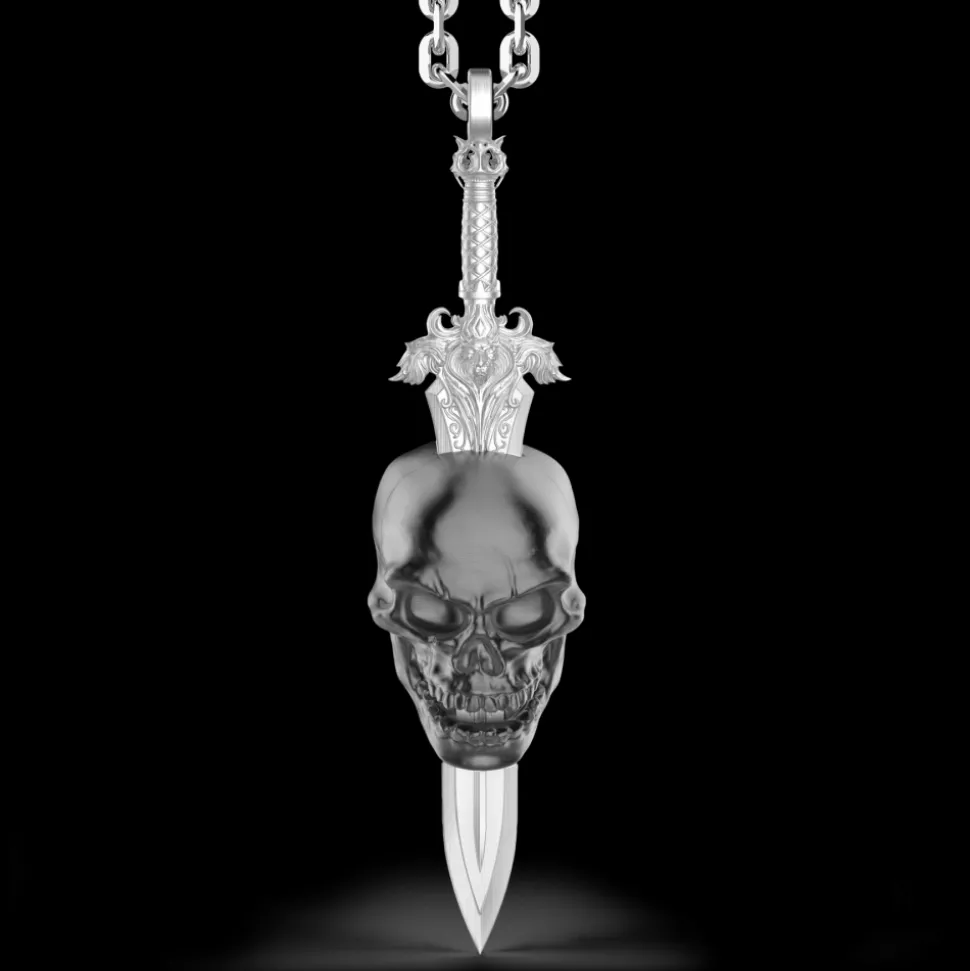 Collana Zancan in argento con teschio.