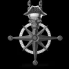 Collana Zancan in argento con pendente a teschio pirata.
