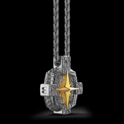 Collana Zancan in argento brunito con rosa dei venti.