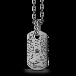Collana Zancan in argento brunito con pendente raffigurante le onde del mare.